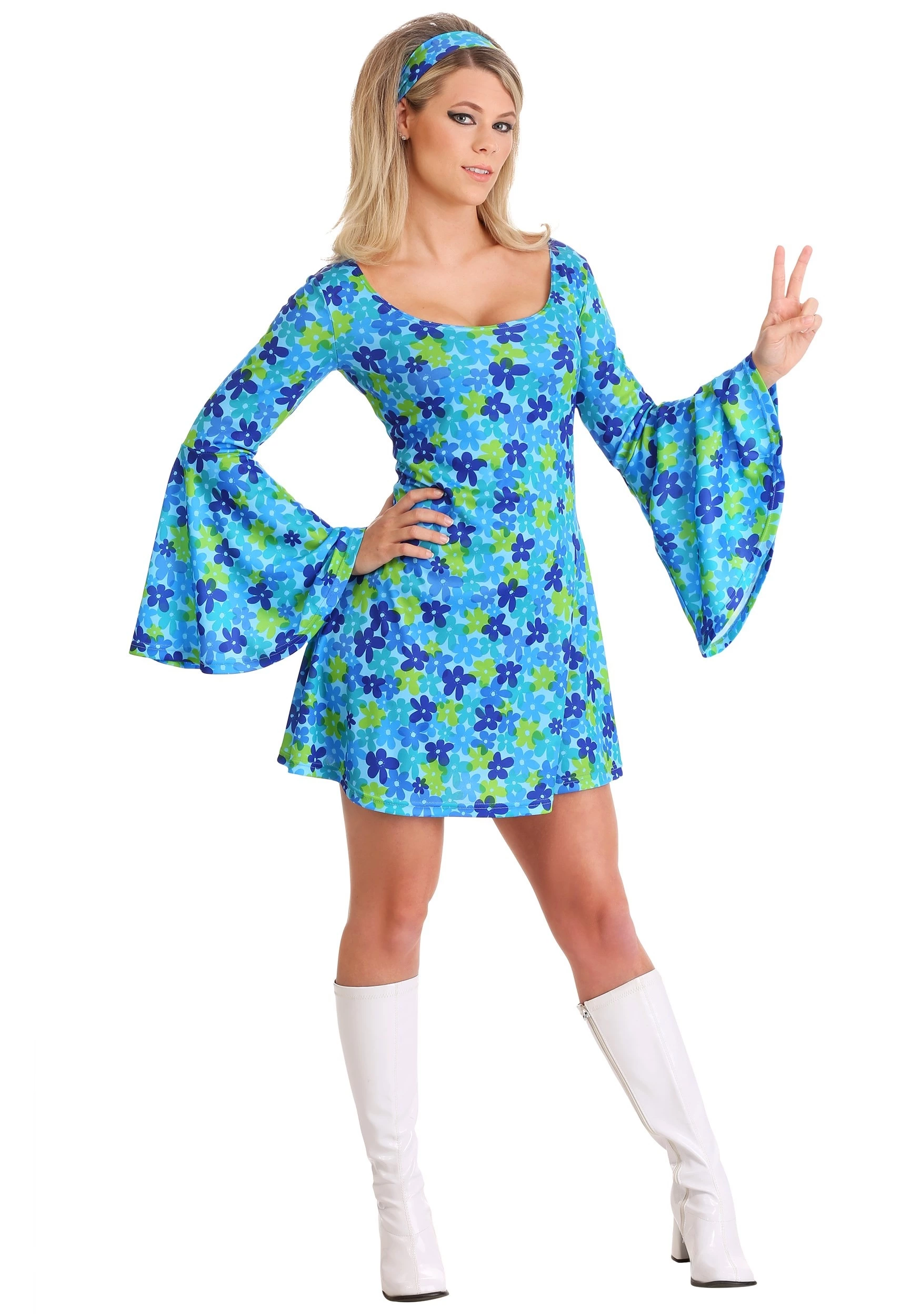 Fun Costumes Women's Wild Flower 70s Disco Dress Plus Size Costume 3 Fun Costumes Women's Wild Flower 70s Disco Dress Plus Size Costume