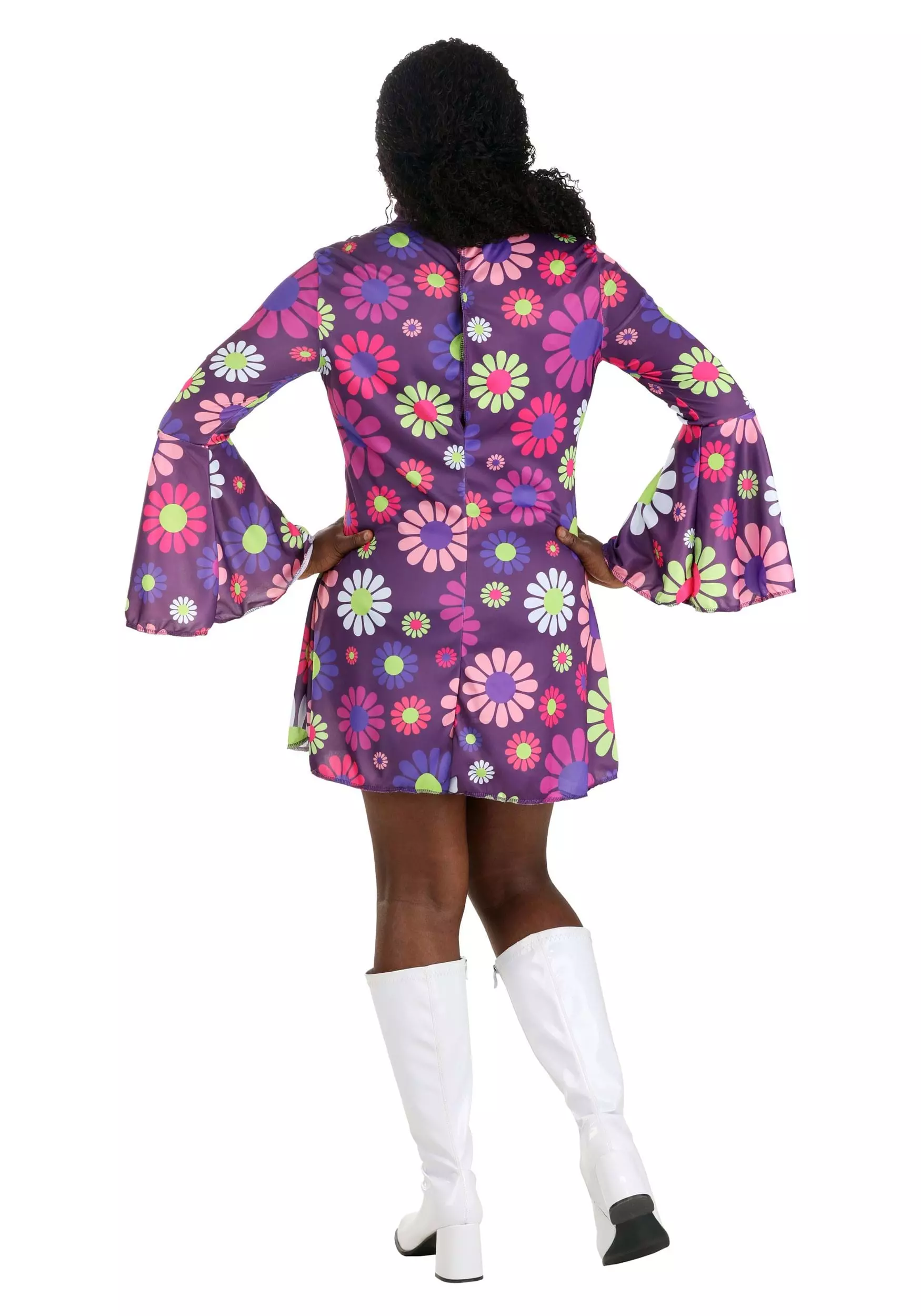 Fun Costumes Women's Adult Groovy Flower Power Costume 6 Fun Costumes Women's Adult Groovy Flower Power Costume - Image 4