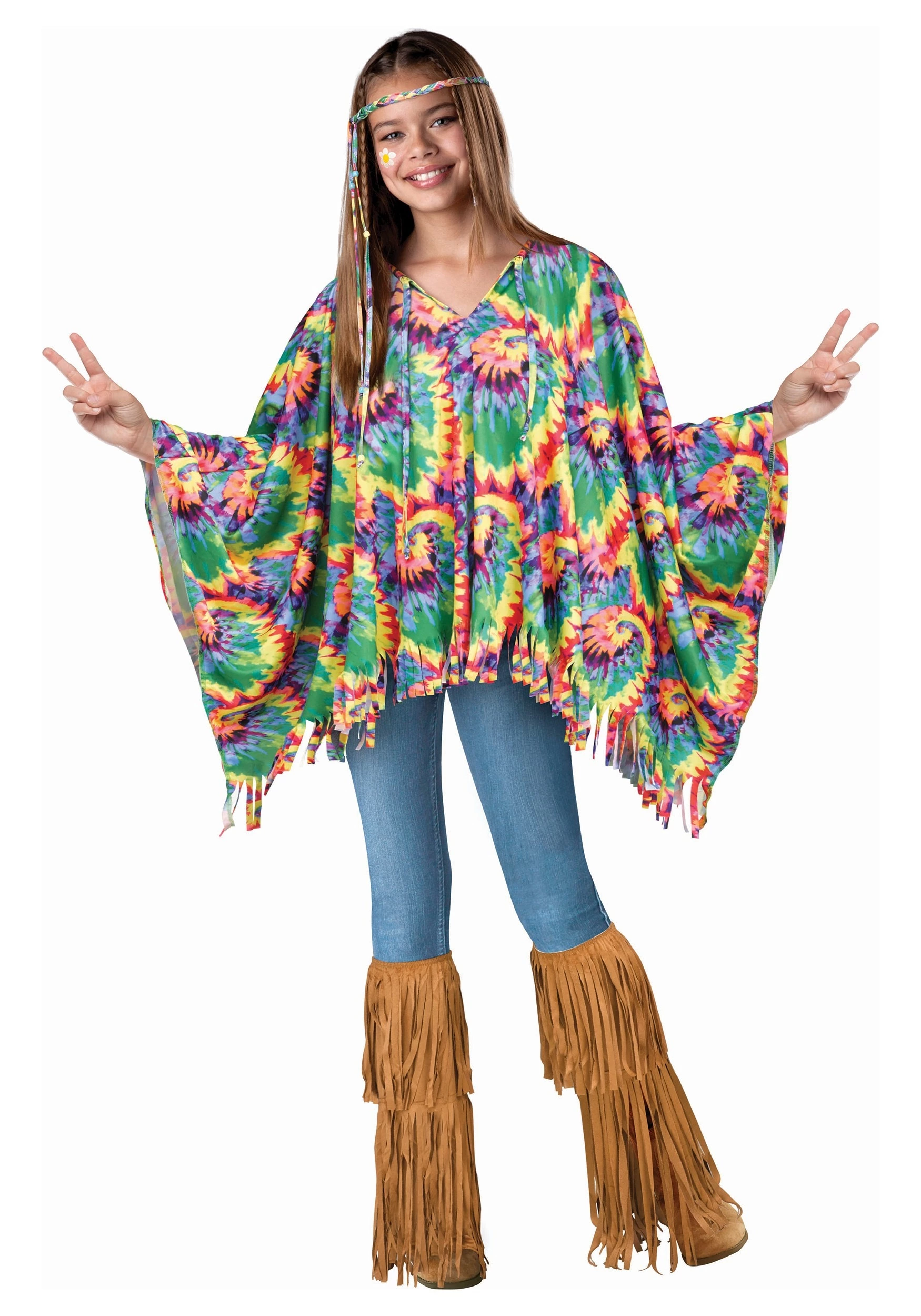Fun World Children's Hippie Poncho 3 Fun World Children's Hippie Poncho