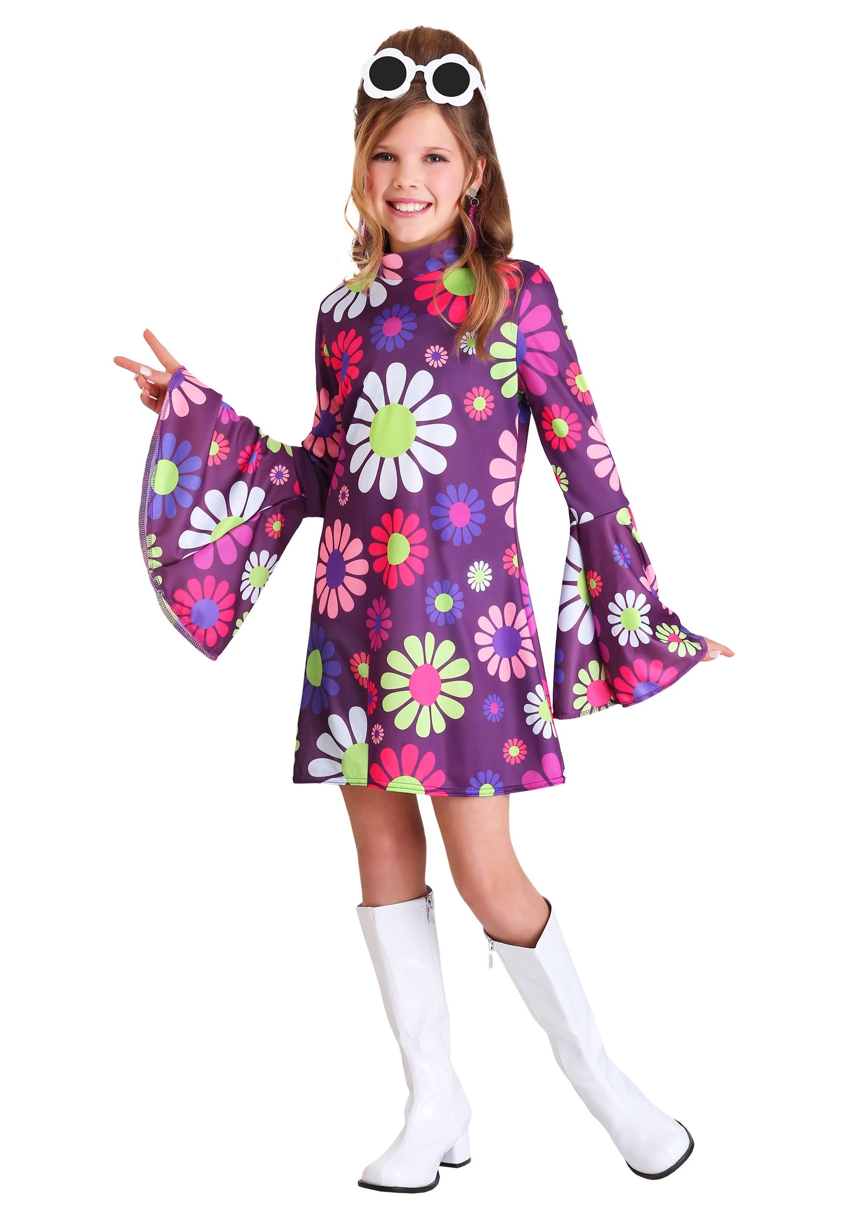 Fun Costumes Girl's Far Out Hippie Costume 3 Fun Costumes Girl's Far Out Hippie Costume