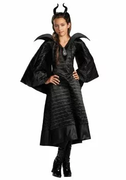 Disguise Girls Deluxe Black Maleficent Christening Gown Costume