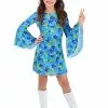 Fun Costumes Wild Flower 70s Costume Dress For Girls -Cheap Halloween Costume Store girls wild flower 70s disco dress costume