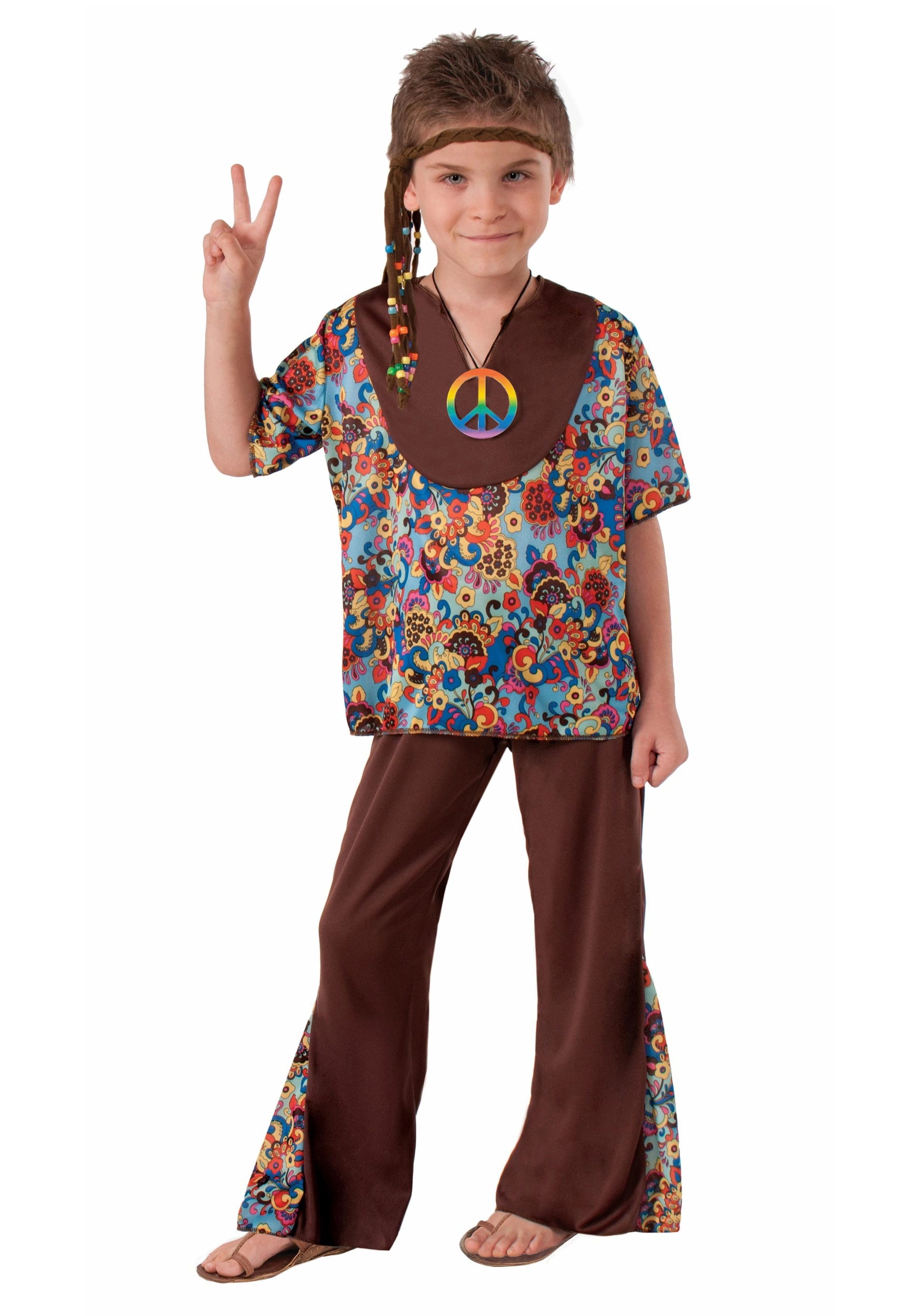 Forum Novelties, Inc Peace Hippie Costume For Boys 3 Forum Novelties, Inc Peace Hippie Costume For Boys