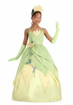 Armada Girl's Disney Deluxe The Princess And The Frog Tiana Costume -Cheap Halloween Costume Store kids deluxe tiana costume alt 9