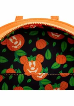 Disney Glow Face Minnie Pumpkin Loungefly Mini Backpack -Cheap Halloween Costume Store loungefly disney glow face minnie pumpkin mini bac alt 5