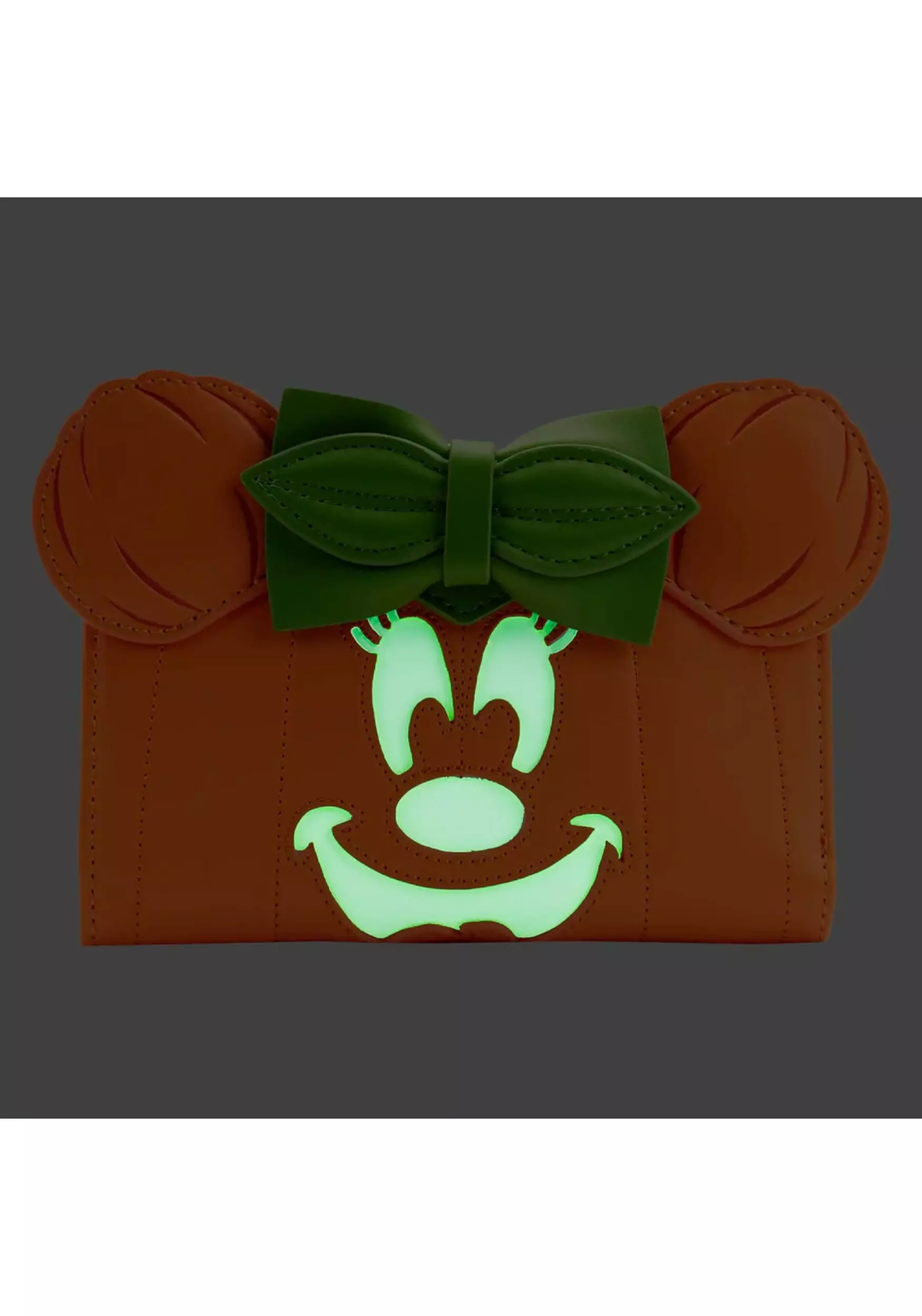 Loungefly Disney Glow Face Pumpkin Minnie Flap Wallet 4 Loungefly Disney Glow Face Pumpkin Minnie Flap Wallet - Image 2