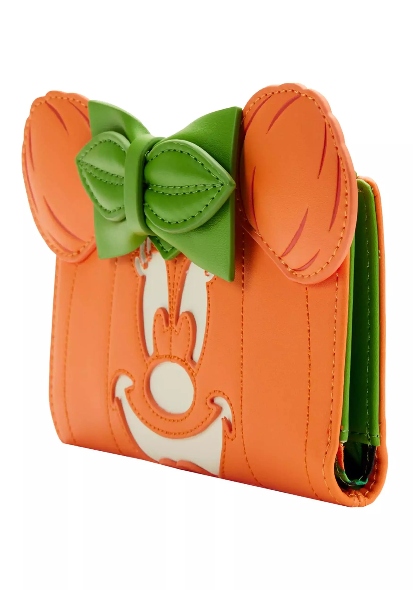 Loungefly Disney Glow Face Pumpkin Minnie Flap Wallet 5 Loungefly Disney Glow Face Pumpkin Minnie Flap Wallet - Image 3