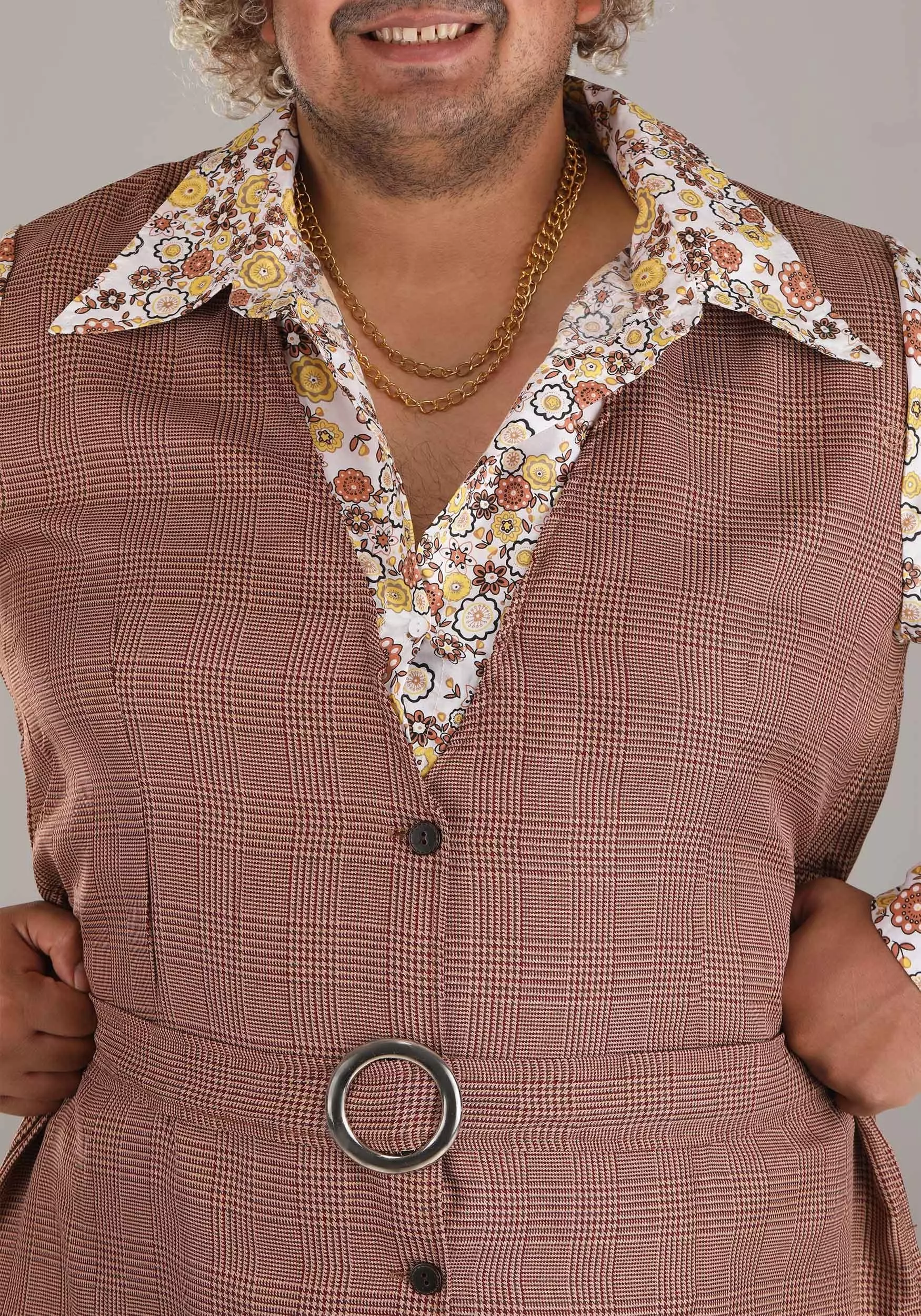 Fun Costumes Men's Plus Size 70's Vest Costume 4 Fun Costumes Men's Plus Size 70's Vest Costume - Image 2