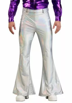 Fun Costumes Men's Holographic Plus Size Disco Pants