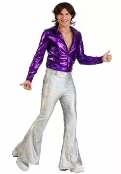 Fun Costumes Men's Holographic Plus Size Disco Pants 7 Fun Costumes Men's Holographic Plus Size Disco Pants -Cheap Halloween Costume Store mens plus size holographic disco pants 2