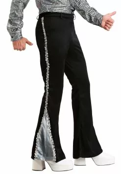Fun Costumes Plus Size Silver Sequin Disco Pants For Men