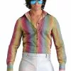 Fun Costumes Men's Rainbow Sparkle Disco Shirt 1 Fun Costumes Men's Rainbow Sparkle Disco Shirt -Cheap Halloween Costume Store mens rainbow sparkle disco shirt