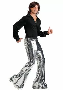 Fun Costumes Men's Reversible Sequin Disco Pants -Cheap Halloween Costume Store mens reversible sequin disco pants alt1
