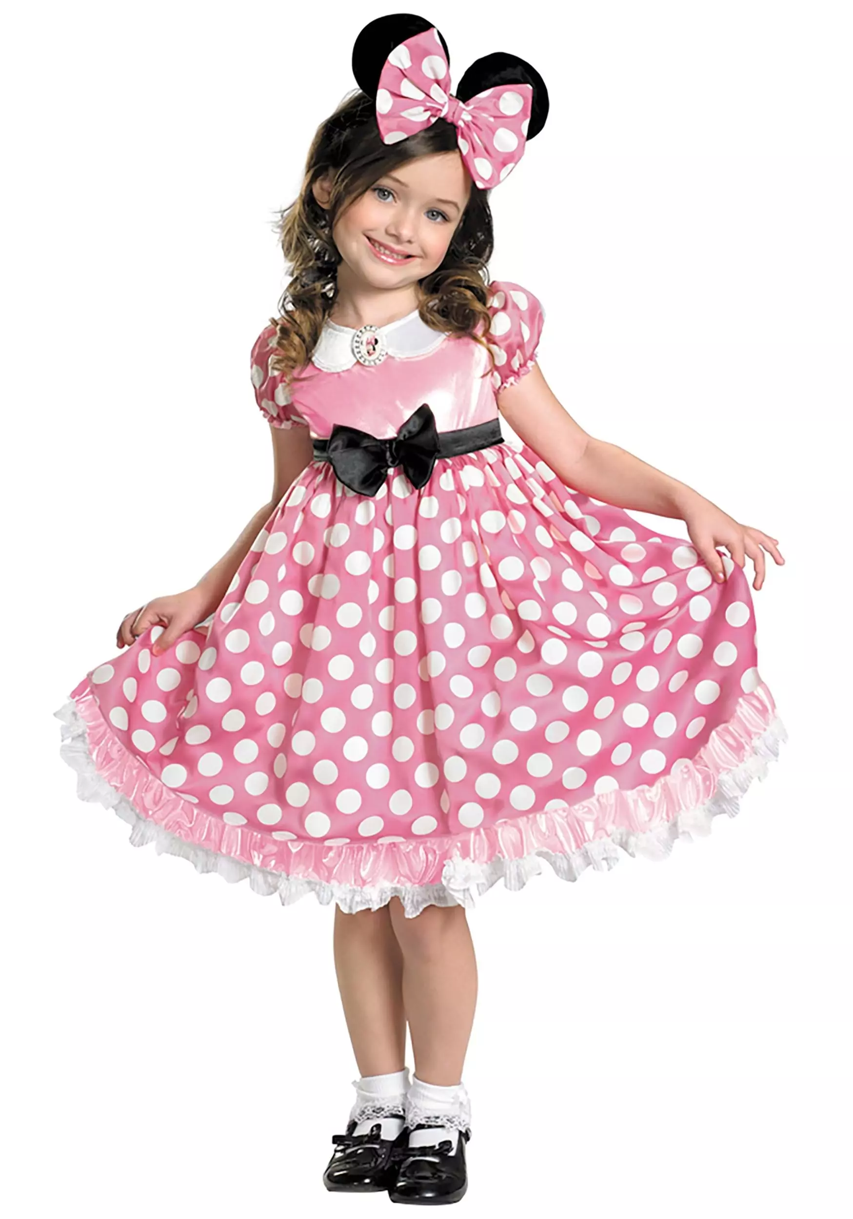 Disguise Minnie Mouse Girls Glow In The Dark Dot Pink Dress 3 Disguise Minnie Mouse Girls Glow In The Dark Dot Pink Dress