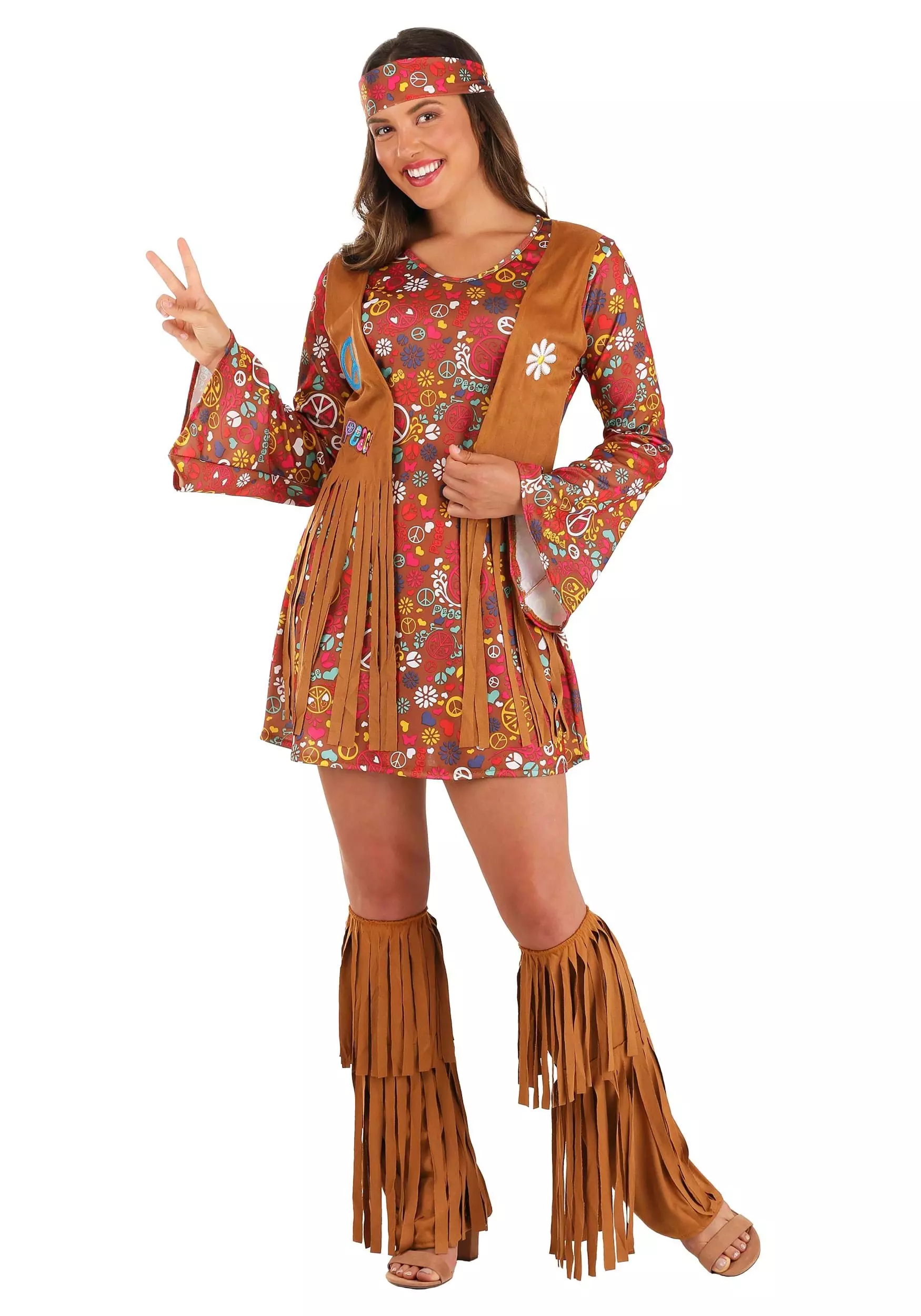Fun World Peace & Love Hippie Adult Costume 3 Fun World Peace & Love Hippie Adult Costume