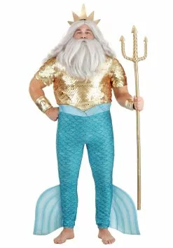 Fun Costumes Disney Plus Size Little Mermaid King Triton Costume For Men 13 Fun Costumes Disney Plus Size Little Mermaid King Triton Costume For Men -Cheap Halloween Costume Store plus size king triton costume alt 4