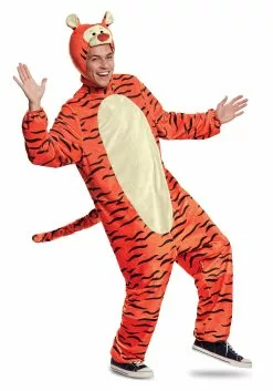 Disguise Limited Deluxe Winnie The Pooh Tigger Costume For Adults -Cheap Halloween Costume Store tigger deluxe adult costume alt 1