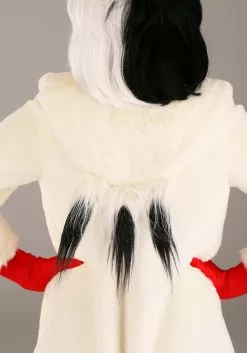 Fun Costumes Cruella De Vil Coat Costume For Teens From Disney's 101 Dalmatians -Cheap Halloween Costume Store tween cruella de vil costume alt 13