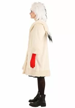 Fun Costumes Cruella De Vil Coat Costume For Teens From Disney's 101 Dalmatians -Cheap Halloween Costume Store tween cruella de vil costume alt 8