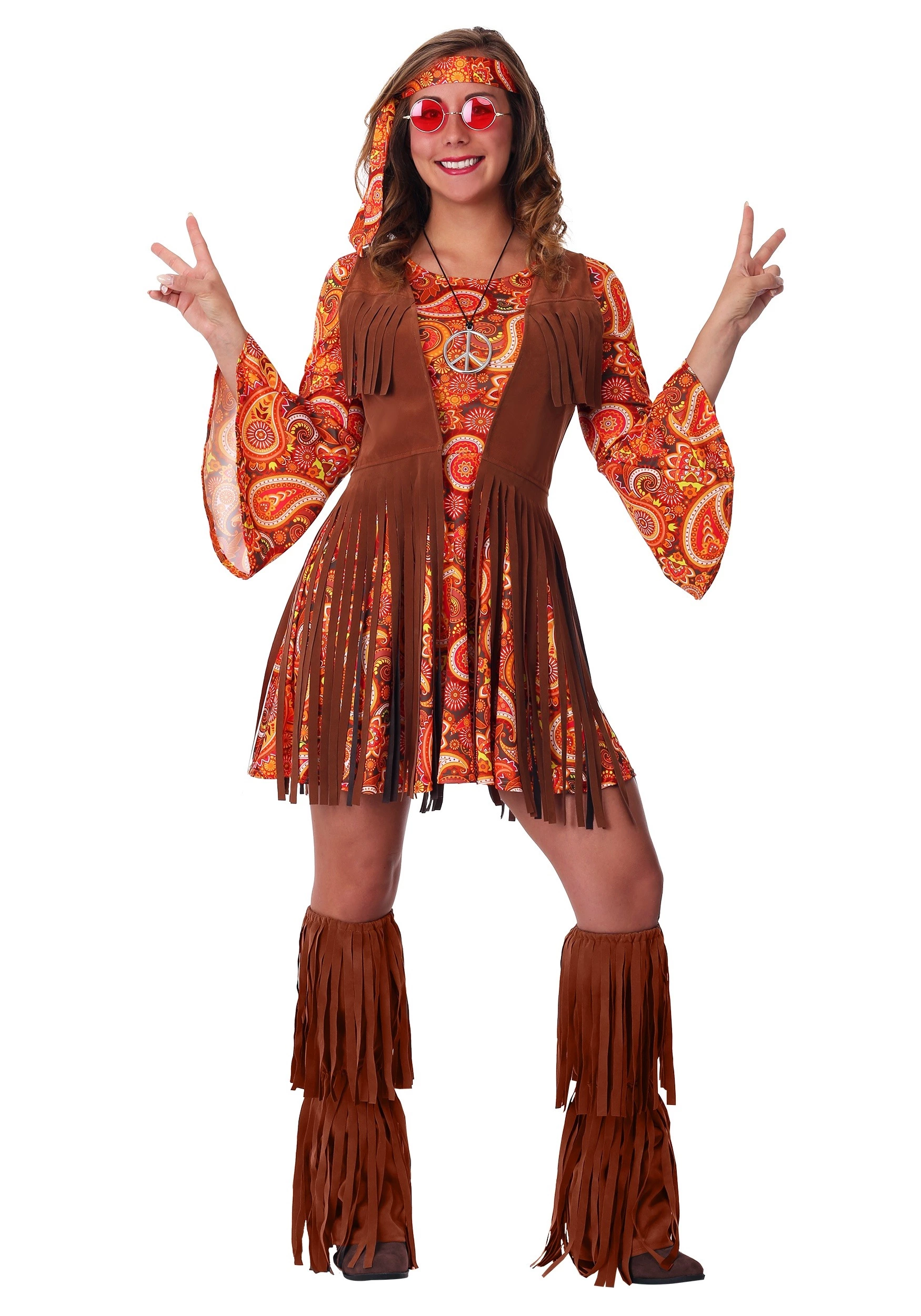 Fun Costumes Women's Fringe Hippie Costume 3 Fun Costumes Women's Fringe Hippie Costume