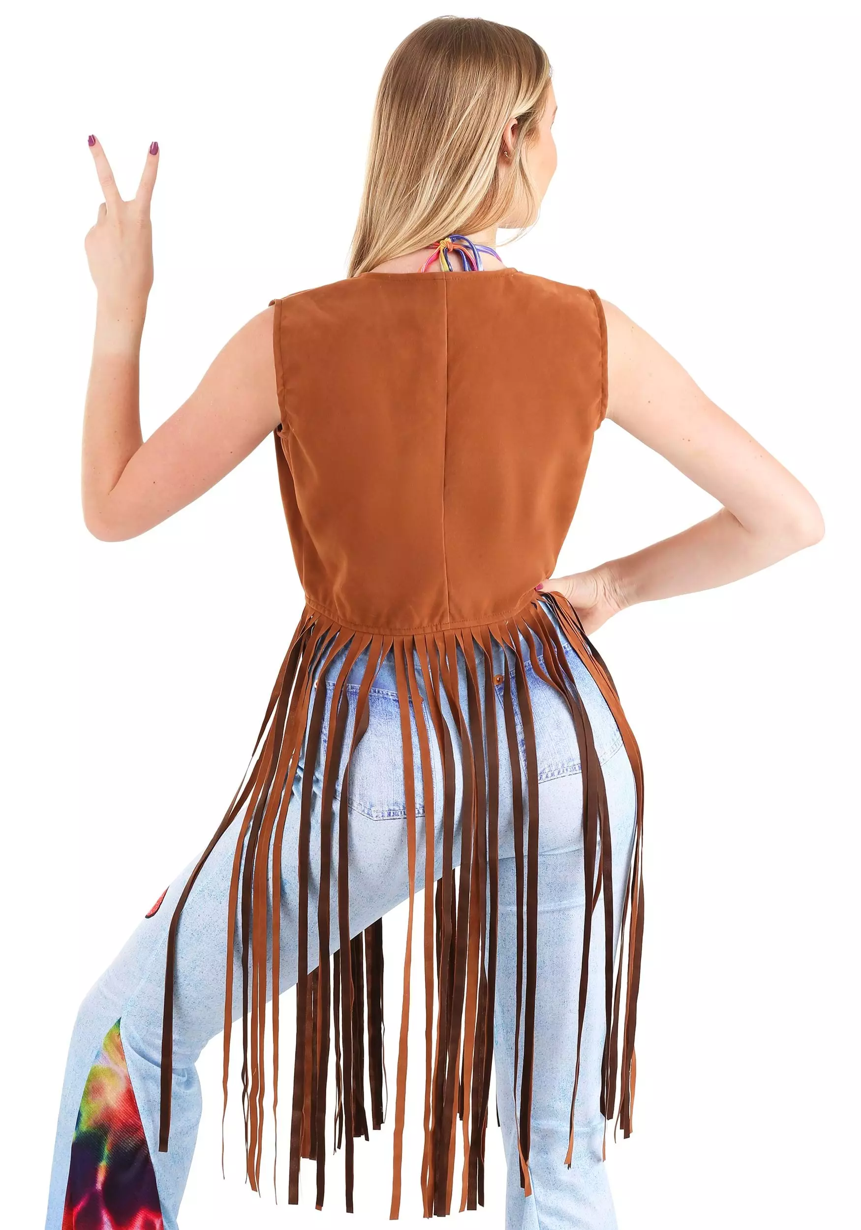 Fun Costumes Hippie Costume Women's Vest 4 Fun Costumes Hippie Costume Women's Vest - Image 2
