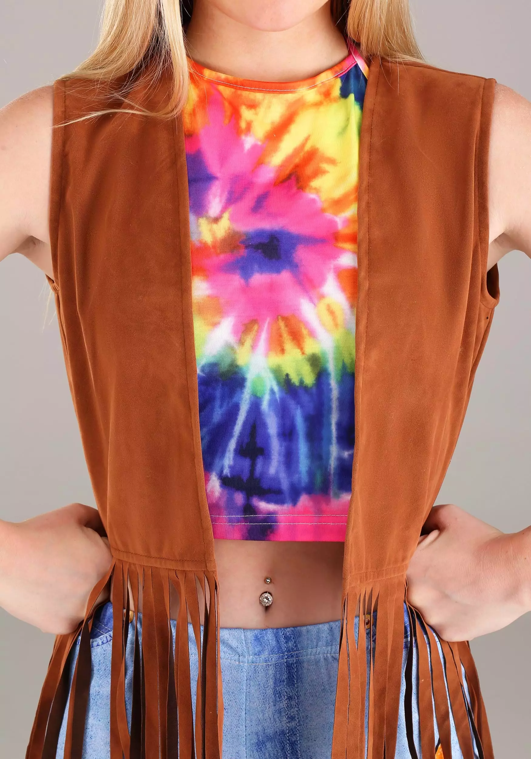 Fun Costumes Hippie Costume Women's Vest 5 Fun Costumes Hippie Costume Women's Vest - Image 3