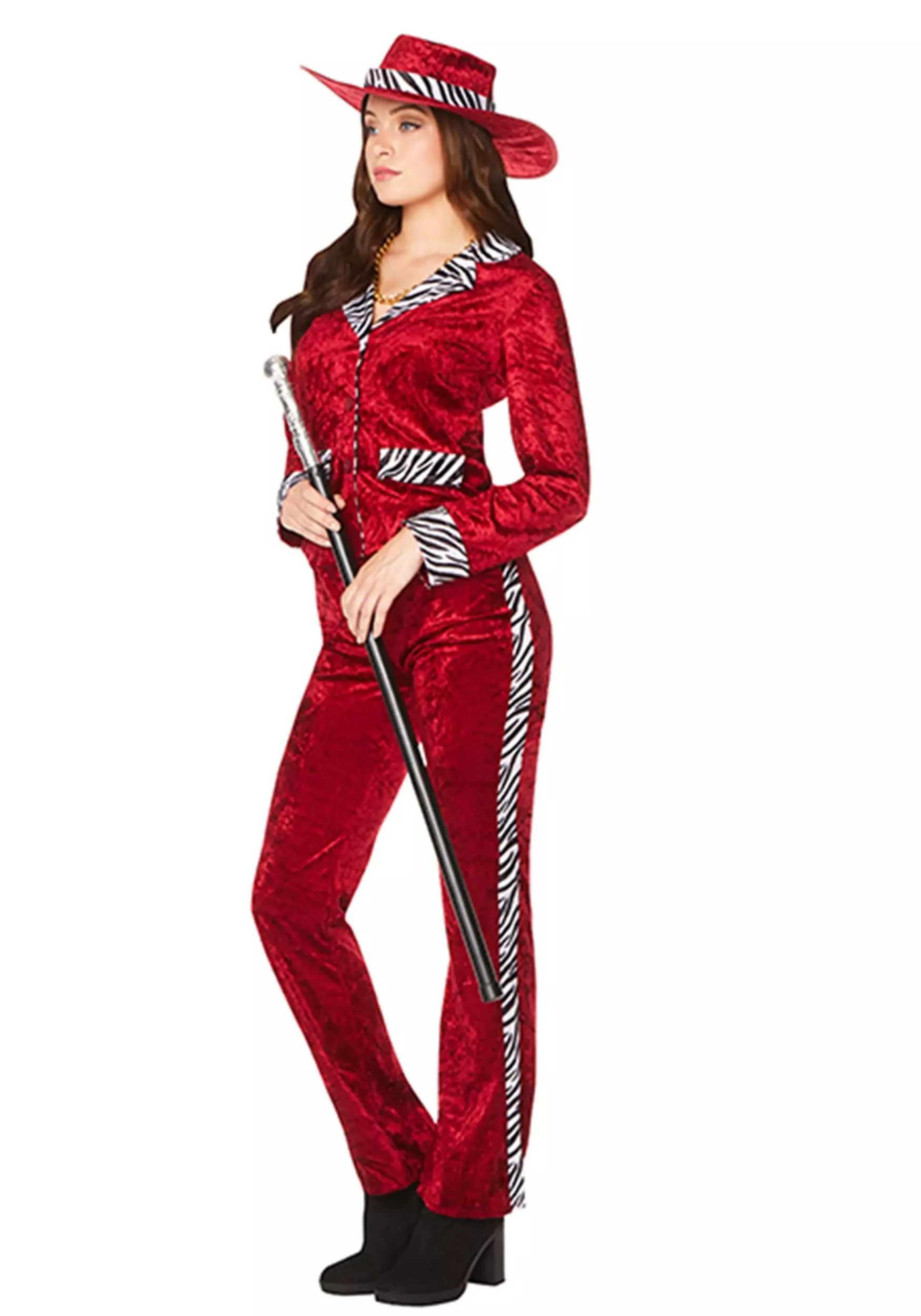 Karnival Costumes Red Lady Pimp Womens Costume 3 Karnival Costumes Red Lady Pimp Womens Costume - Image 2